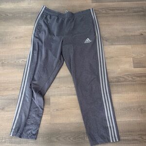 adidas Dark Gray 3-Stripe Athletic Pants